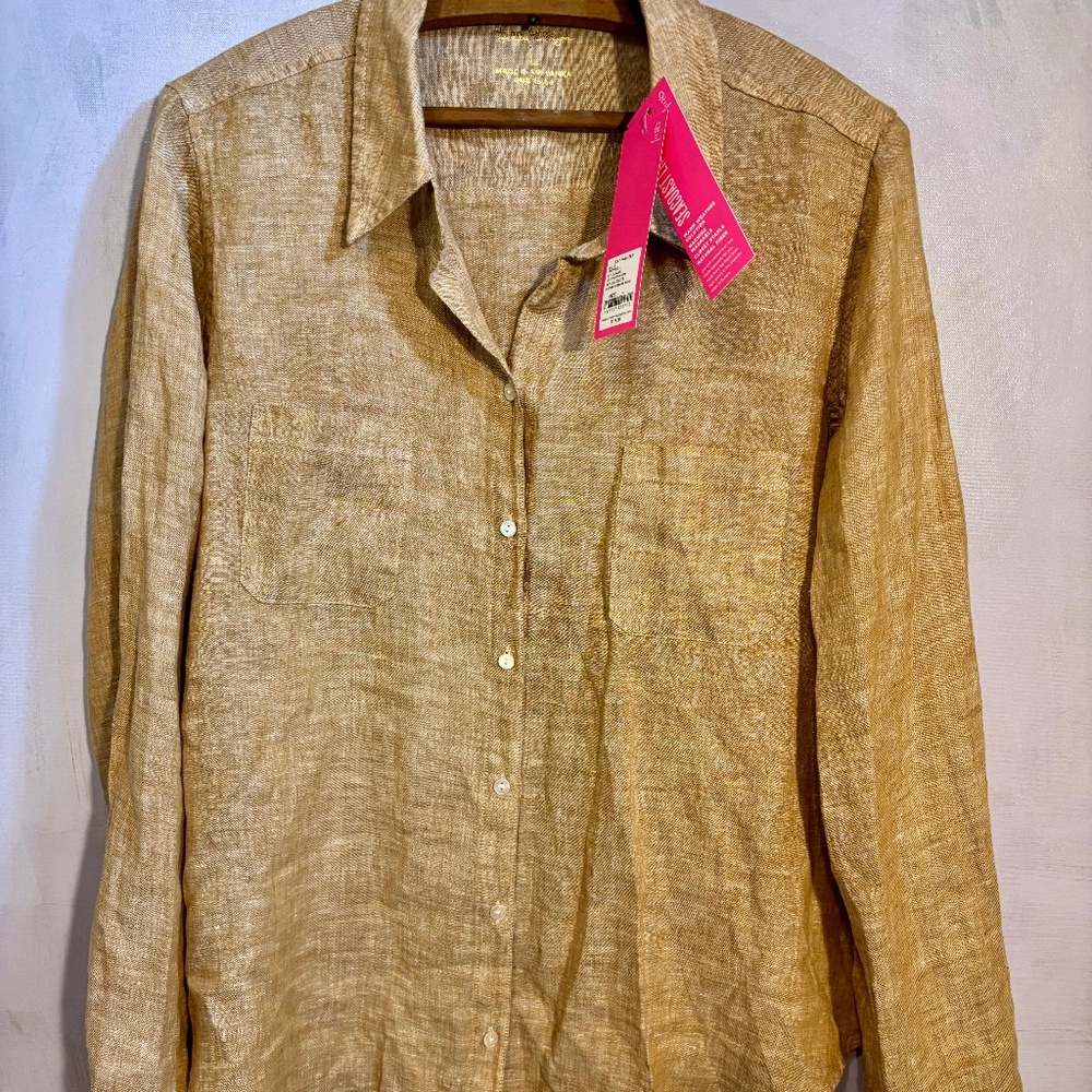 Lilly Pulitzer linen blouse large NWT